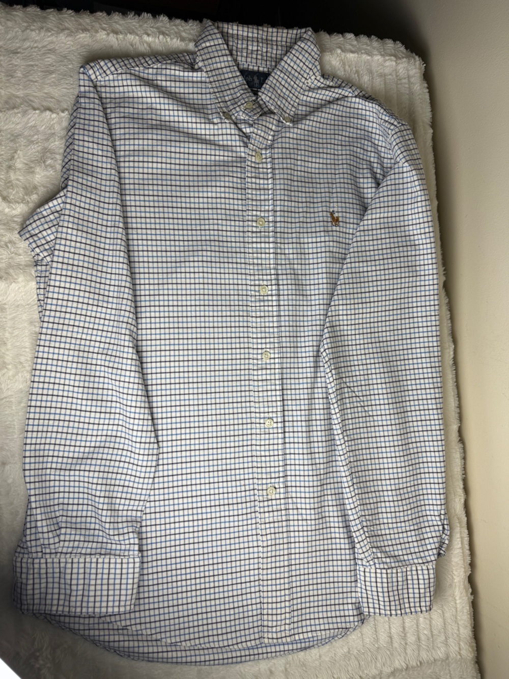 Ralph Lauren Blue and Navy Windowpane Button-Down